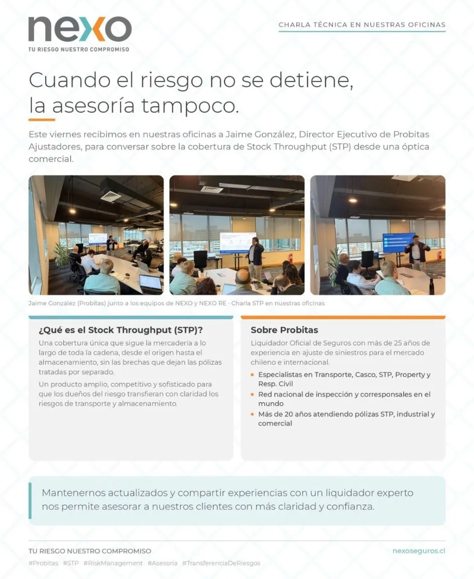 Charla técnica de STP en las oficinas de NEXO, con Jaime González de Probitas
